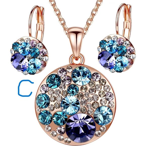 New Ocean Bubble Women's Crystal Jewelry Set Costume Fashion Pendant Nec… - Picture 4 of 12